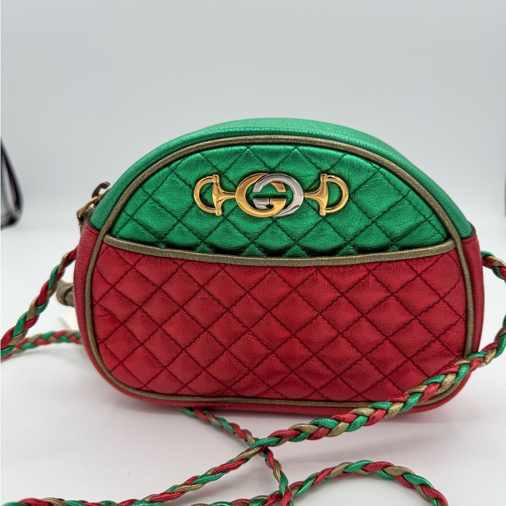 Gucci Laminated Nappa Trapuntata Mini Zumi Dome Shoulder